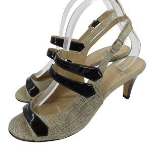 VTG Amalfi Rangoni Women 9 W Black Strappy Heels Shoes Open Toe Italy Sandals